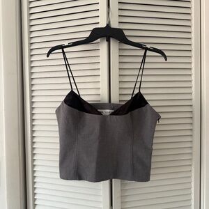 ZARA Gray Structured Crop Top – Size L
